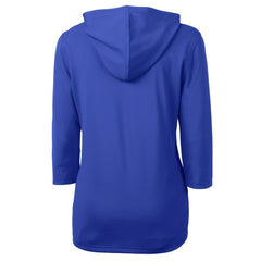 Seattle Mariners Cutter & Buck Women's DryTec Virtue Eco Pique Recycled 3/4-Sleeve Half-Zip Pullover Hoodie - Blue
