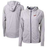 Detroit Tigers Cutter & Buck Women's Adapt Eco Knit Hybrid Recycled Full-Zip Hoodie - Gray