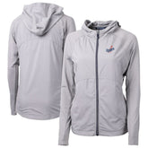 Los Angeles Dodgers Cutter & Buck Women's Adapt Eco Knit Hybrid Recycled Full-Zip Hoodie - Gray