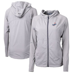 Los Angeles Dodgers Cutter & Buck Women's Adapt Eco Knit Hybrid Recycled Full-Zip Hoodie - Gray