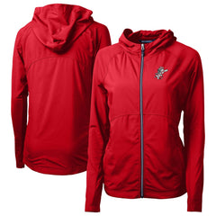Cincinnati Reds Cutter & Buck Women's Cooperstown Collection Adapt Eco Knit Hybrid Recycled Full-Zip Hoodie - Red
