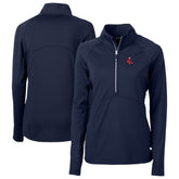 Boston Red Sox Cutter & Buck Women's DryTec Adapt Eco Knit Stretch Recycled Raglan Half-Zip Top - Navy