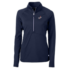 Los Angeles Dodgers Cutter & Buck Women's DryTec Adapt Eco Knit Stretch Recycled Raglan Half-Zip Top - Navy