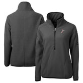 Cincinnati Reds Cutter & Buck Women's Cooperstown Collection Cascade Eco Sherpa Fleece Half-Zip Pullover Jacket - Charcoal