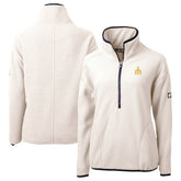 Seattle Mariners Cutter & Buck Women's Cascade Eco Sherpa Fleece Half-Zip Pullover Jacket - Cream