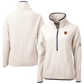 Baltimore Orioles Cutter & Buck Women's Cascade Eco Sherpa Fleece Half-Zip Pullover Jacket - Cream