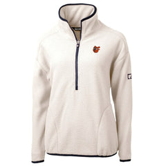 Baltimore Orioles Cutter & Buck Women's Cascade Eco Sherpa Fleece Half-Zip Pullover Jacket - Cream