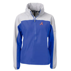 Atlanta Braves Cutter & Buck Women's Charter Eco Recycled Half-Zip Anorak Jacket - Royal