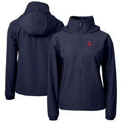 Boston Red Sox Cutter & Buck Women's Charter Eco Recycled Half-Zip Anorak Jacket - Navy