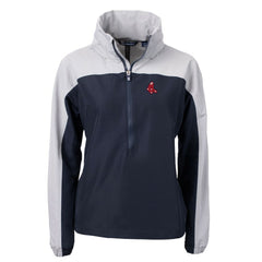 Boston Red Sox Cutter & Buck Women's Charter Eco Recycled Half-Zip Anorak Jacket - Navy