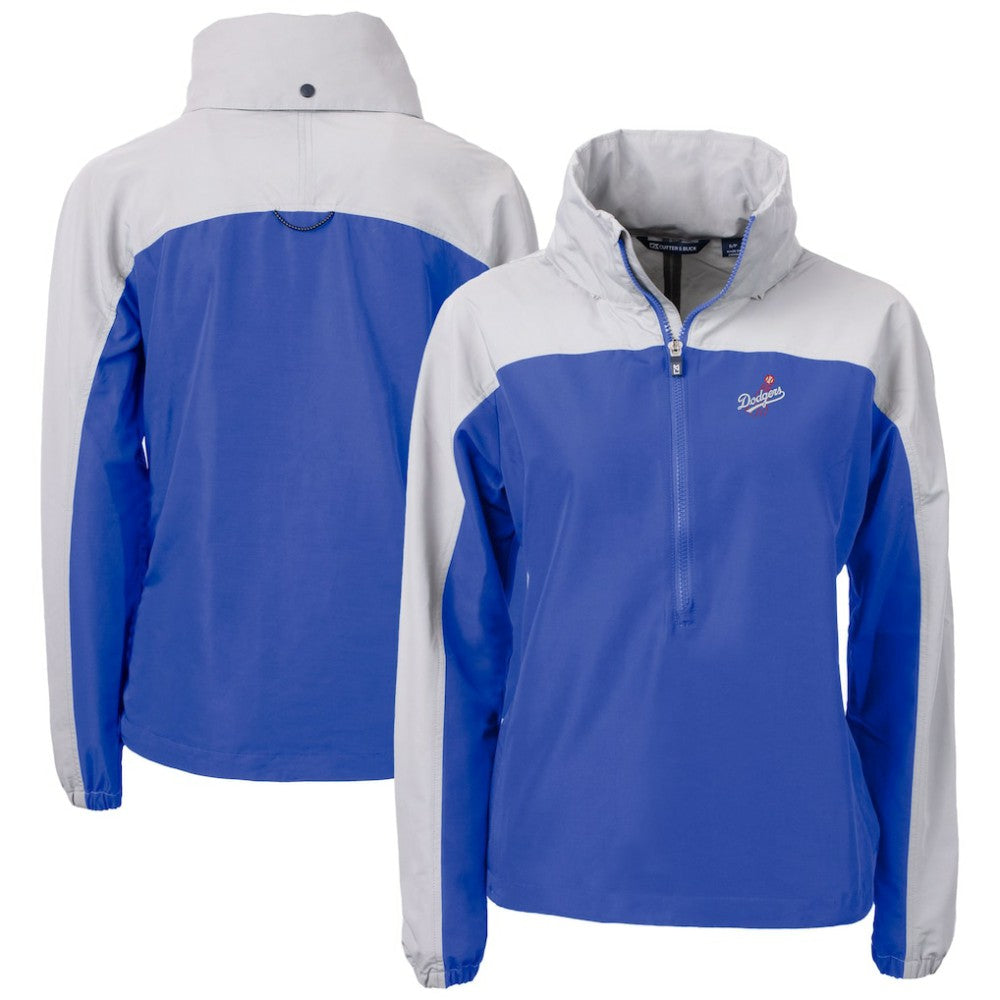 Los Angeles Dodgers Cutter & Buck Women's Charter Eco Recycled Half-Zip Anorak Jacket - Royal