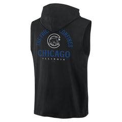 Chicago Cubs Fire Speed Sleeveless Pullover Hoodie - Black