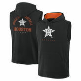 Houston Astros Fire Speed Sleeveless Pullover Hoodie - Black