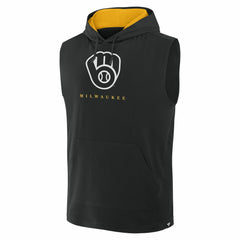 Milwaukee Brewers Fire Speed Sleeveless Pullover Hoodie - Black