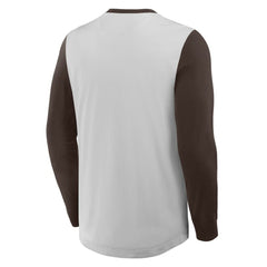 San Diego Padres Clubhouse Long Sleeve Henley Shirt - Gray/Brown