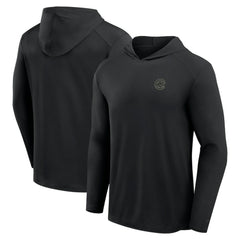 Chicago Cubs Front Office Power Mono Long Sleeve Hoodie T-Shirt - Black