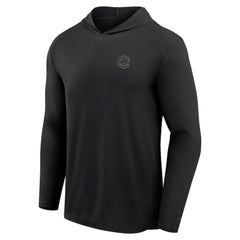 Chicago Cubs Front Office Power Mono Long Sleeve Hoodie T-Shirt - Black