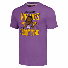Justin Jefferson Minnesota Vikings Homage Unisex Caricature Player Tri-Blend T-Shirt - Heathered Purple on sale