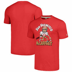 Christian McCaffrey San Francisco 49ers Homage Unisex Caricature Player Tri-Blend T-Shirt - Scarlet discount