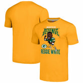 Reggie White Green Bay Packers Homage Unisex Caricature Retired Player Tri-Blend T-Shirt - Gold sale