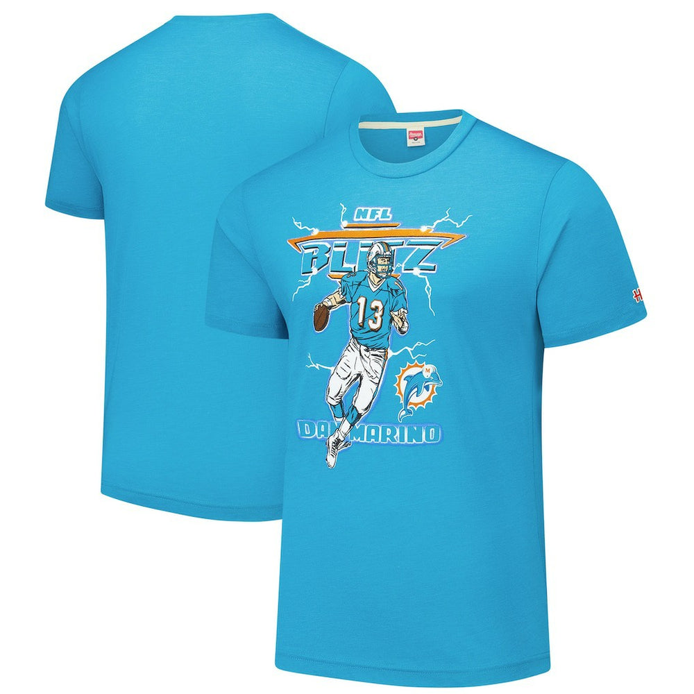 Dan Marino Miami Dolphins Homage Unisex NFL Blitz Retired Player Tri-Blend T-Shirt - Heathered Aqua online