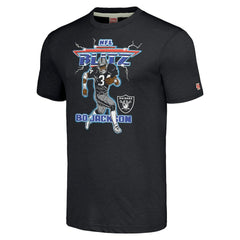 Bo Jackson Las Vegas Raiders Homage Unisex NFL Blitz Retired Player Tri-Blend T-Shirt - Heathered Charcoal discount