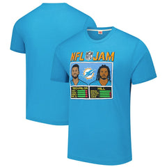 Tua Tagovailoa & Tyreek Hill Miami Dolphins Homage Unisex NFL Jam Tri-Blend T-Shirt - Aqua discount