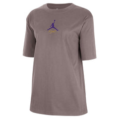 Los Angeles Lakers Jordan Brand Women's Courtside Statement Edition Boyfriend T-Shirt - Charcoal discount