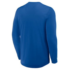 New York Rangers Fanatics Adrenaline Push Long Sleeve Henley Shirt Blue