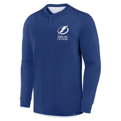 Tampa Bay Lightning Fanatics Adrenaline Push Long Sleeve Henley Shirt Blue