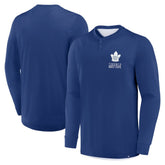 Toronto Maple Leafs Fanatics Adrenaline Push Long Sleeve Henley Shirt Blue