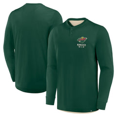 Minnesota Wild Fanatics Adrenaline Push Long Sleeve Henley Shirt Green