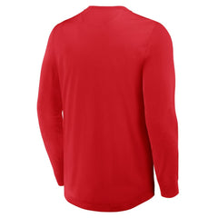 New Jersey Devils Fanatics Adrenaline Push Long Sleeve Henley Shirt Red