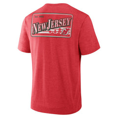 New Jersey Devils Fanatics Fan Lanes Tri-Blend T-Shirt Heather Red