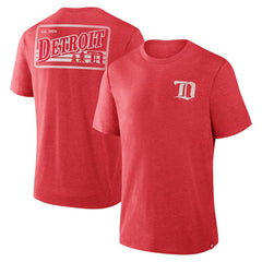 Detroit Red Wings Fanatics Fan Lanes Tri-Blend T-Shirt Heather Red