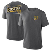 Boston Bruins Fanatics Fan Lanes Tri-Blend T-Shirt Heather Charcoal