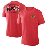 Chicago Blackhawks Fanatics Fan Lanes Tri-Blend T-Shirt Heather Red
