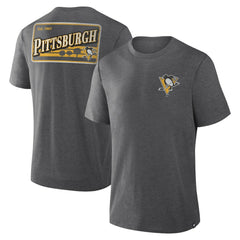 Pittsburgh Penguins Fanatics Fan Lanes Tri-Blend T-Shirt Heather Charcoal
