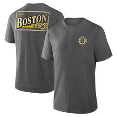 Boston Bruins Fanatics Fan Lanes Tri-Blend T-Shirt Heather Charcoal