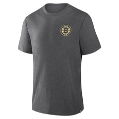 Boston Bruins Fanatics Fan Lanes Tri-Blend T-Shirt Heather Charcoal