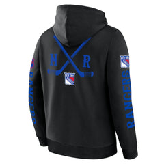 New York Rangers Fanatics Big City Legacy Fleece Pullover Hoodie Black