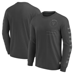 Milwaukee Bucks Elements Future Ground Tonal Info Long Sleeve T-Shirt - Gray | Fanatics discount