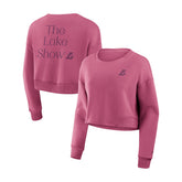 Los Angeles Lakers Women's Studio Tri-Blend Cropped Pullover Sweatshirt - Pink | Fanatics discount