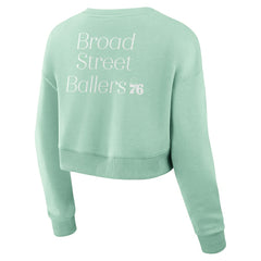 Philadelphia 76ers Women's Studio Tri-Blend Cropped Pullover Sweatshirt - Mint | Fanatics discount