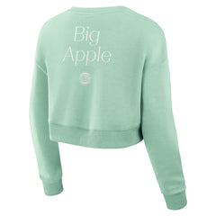 New York Knicks Women's Studio Tri-Blend Cropped Pullover Sweatshirt - Mint | Fanatics discount