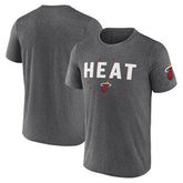 Miami Heat Logo Athletic Block Practice Performance T-Shirt - Heather Charcoal discount