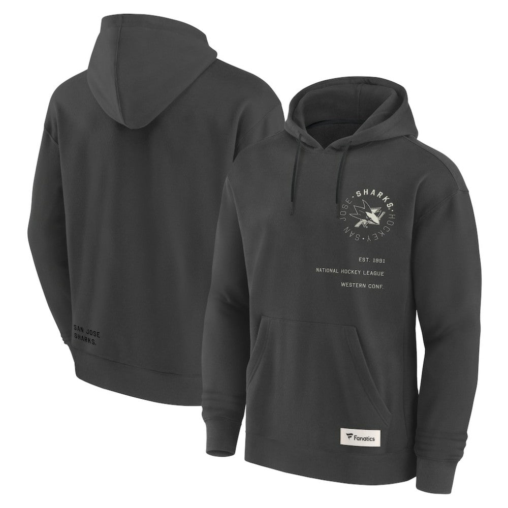 San Jose Sharks Fanatics Future Ground Info Pullover Hoodie Charcoal