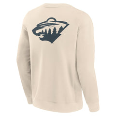 Minnesota Wild Fanatics Elements Future Ground Lettering Pullover Sweatshirt Cream