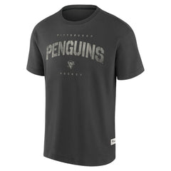 Pittsburgh Penguins Fanatics Elements Weathered Tonal Future Ground T-Shirt Charcoal