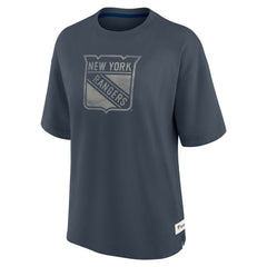 New York Rangers Fanatics Women's Oversized Elements Raw Edge Future Ground T-Shirt Blue